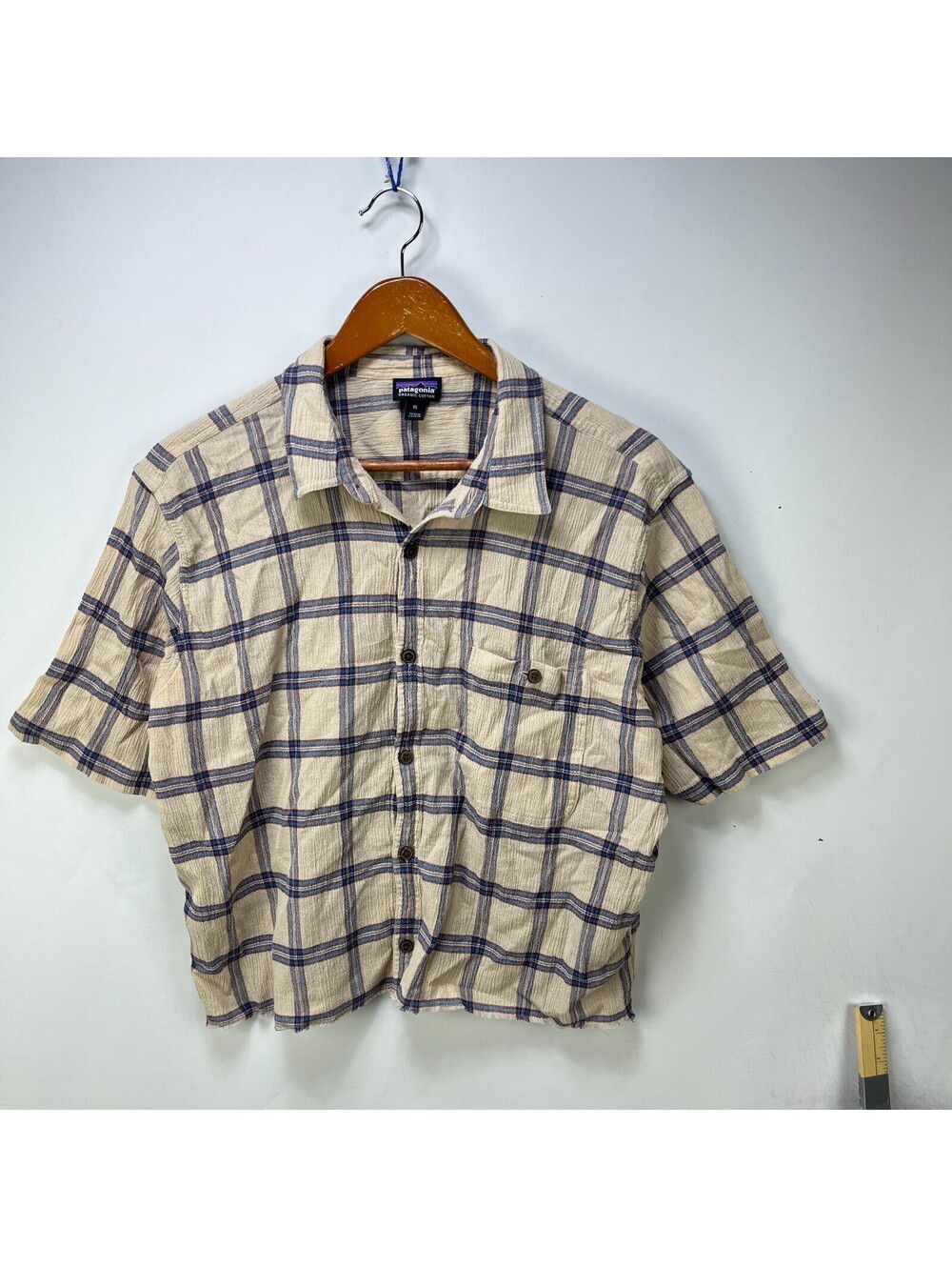 Patagonia Plaid Organic Cotton Button Up Shirt Cropped XL